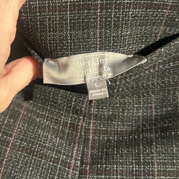 Berkley Jensen Gray Plaid Dress Pants Women’s Large Straight Leg Workwear - Picture 2 of 5
